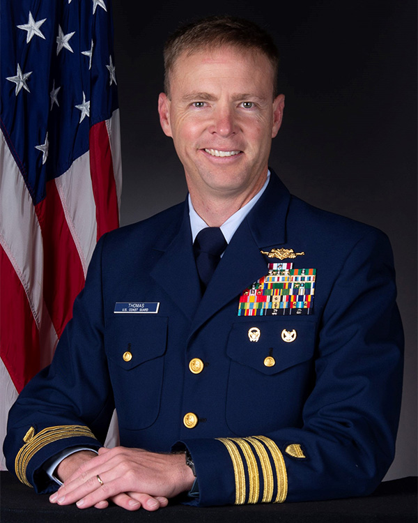 The official photo of CAPT Joseph Grant Thomas, Jr., U.S. Coast Guard