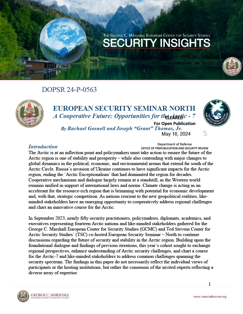 European Security Seminar North Cover