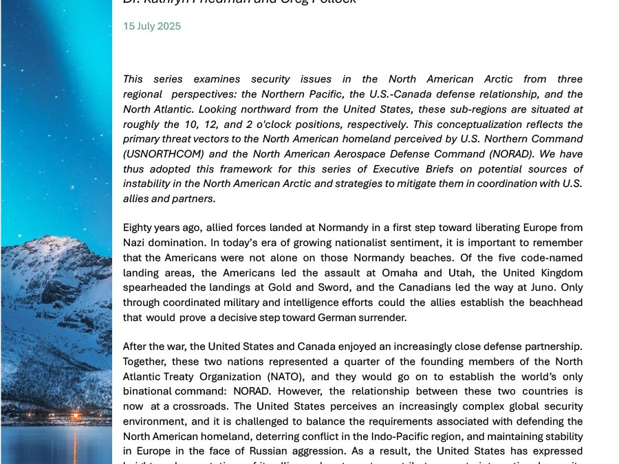 U.S.-Canadian Security Cooperation is Critical to Achieving a Stable Arctic