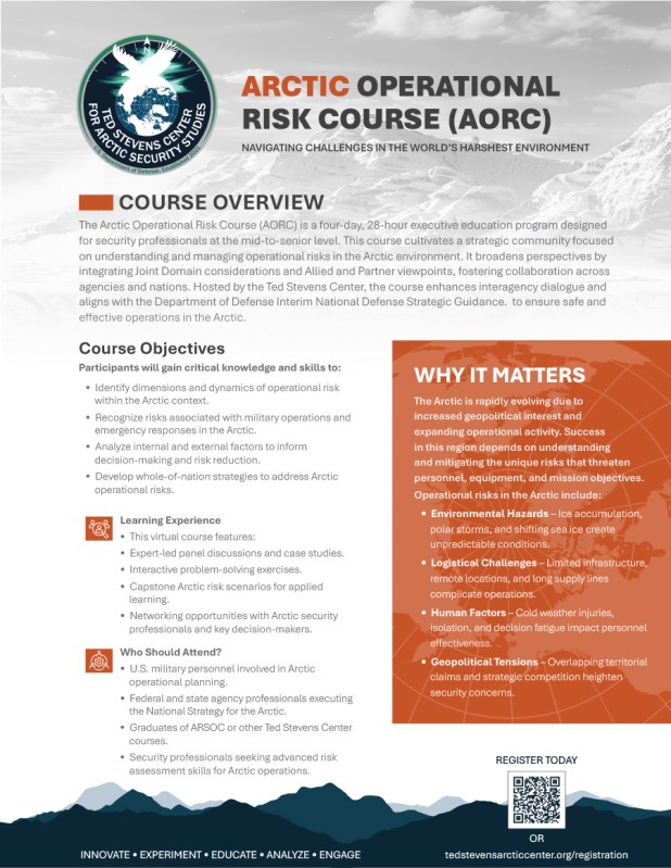 Arctic Operational Risk Course Flyer