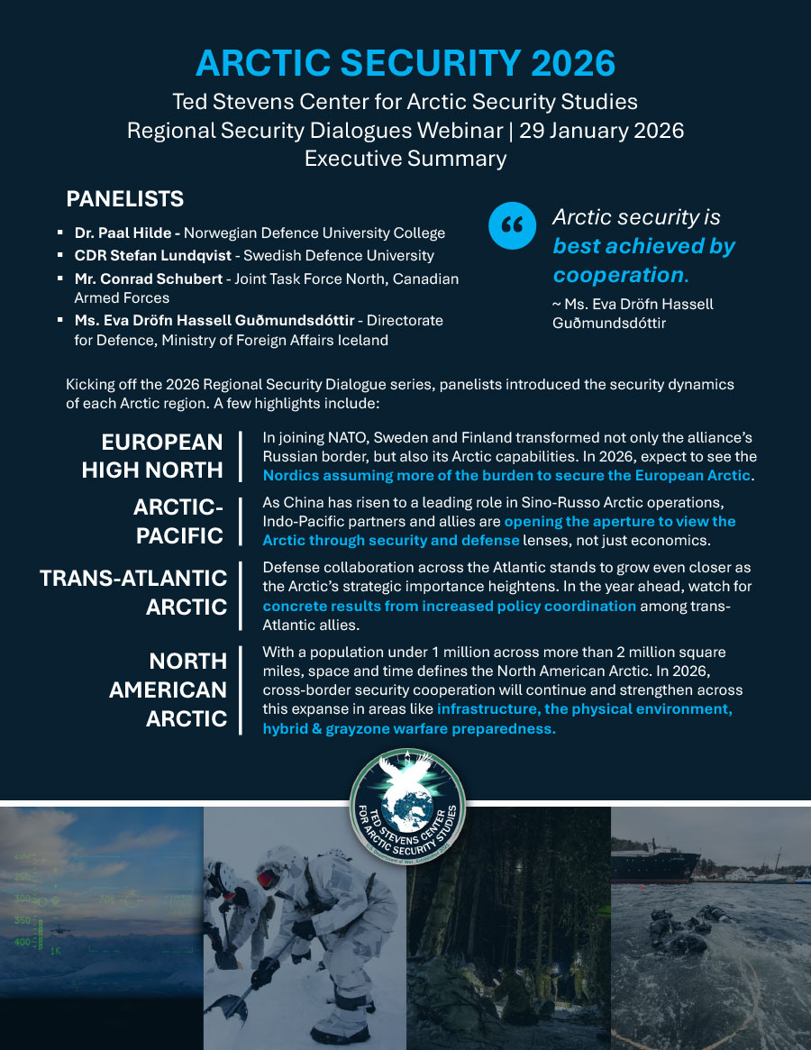Cover Page Image TED STEVENS CENTER FOR ARCTIC SECURITY STUDIES SPECIAL REPORT What does Security Cooperation in the Arctic look like? The Case of the United States and Canada
