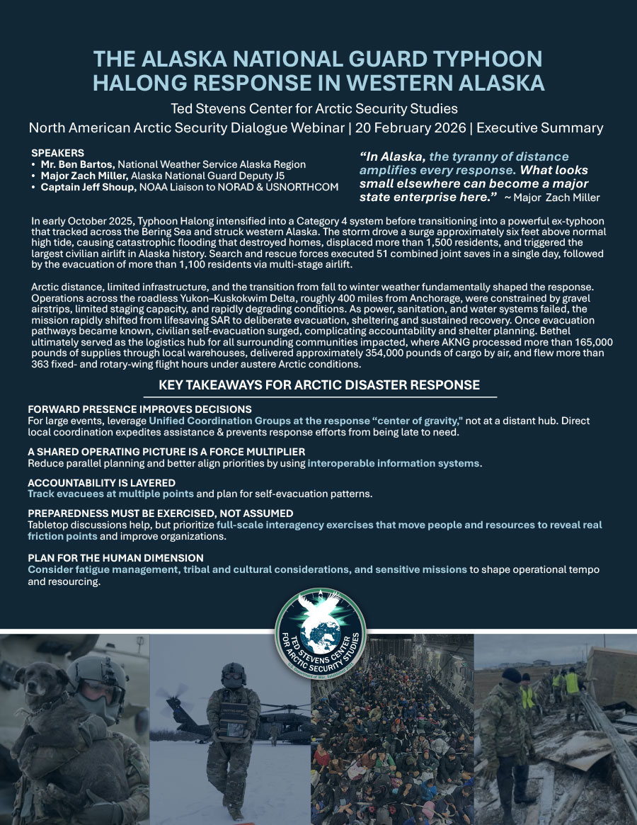 Cover Page Image TED STEVENS CENTER FOR ARCTIC SECURITY STUDIES SPECIAL REPORT What does Security Cooperation in the Arctic look like? The Case of the United States and Canada
