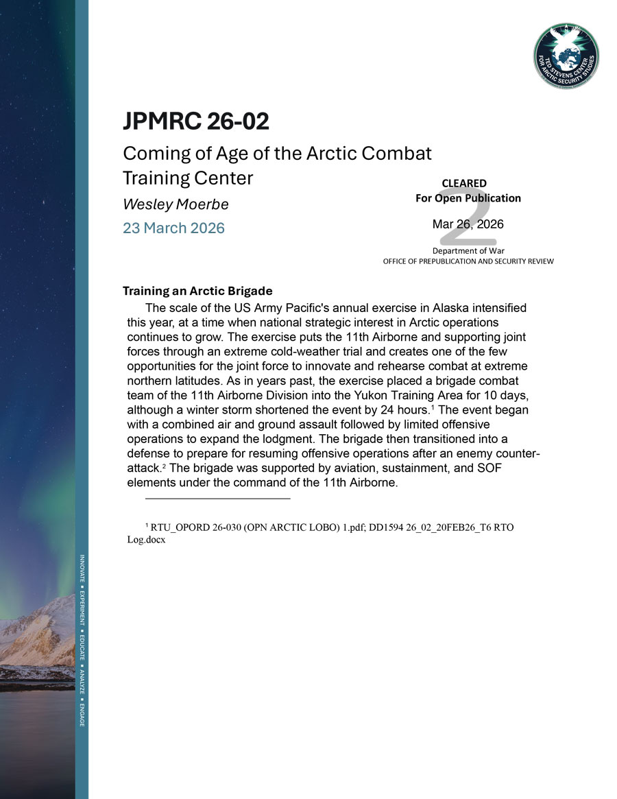 Coming of Age of the Arctic Combat Training Center