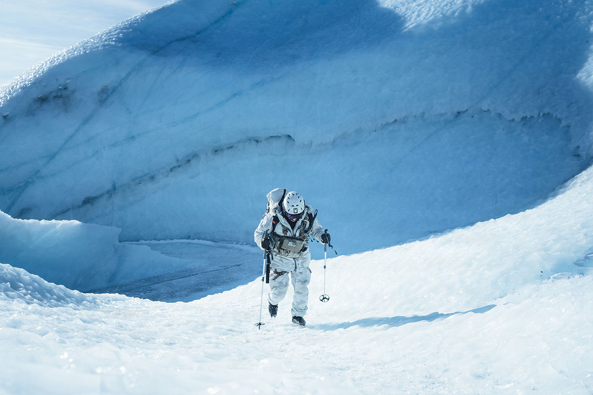 Dr. Dalee Sambo Dorough, University of Alaska-Anchorage, speaks to audience members during a panel discussion on day three of the Anchorage Security and Defense Conference