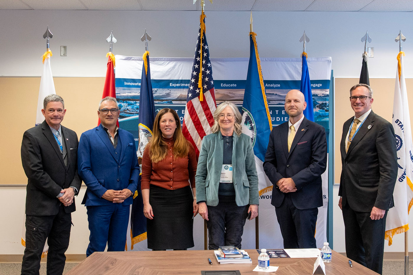 Dr. Dalee Sambo Dorough, University of Alaska-Anchorage, speaks to audience members during a panel discussion on day three of the Anchorage Security and Defense Conference